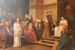 Mihály Munkácsy - Christ before Pilate, color lithograph