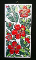 Vintage Greek hibiscus pattern tile