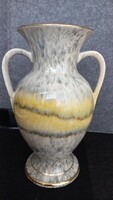 Scheurich two-handled, continuous bright glaze vase, marked