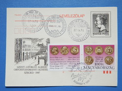 1987-95. Stamped postcard with additional fee - ote szent-györgyi albert; The Nobel Prize is 100 years old