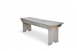 Vintage style gray painted wooden bench horse
