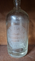Régi szódásüveg, Pátria Szikvízgyár Kecskemét felirattal fej nélkül