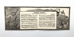Erdélyi induló, Előre vitézek, Horthy katonák! Kottás irredenta képeslap, cca 1940 - ritkaság