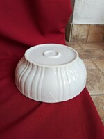Gyönyörű Zsolnay Fehér porcelán  pogácsás tál pörköltes levesestál nosztalgia darab