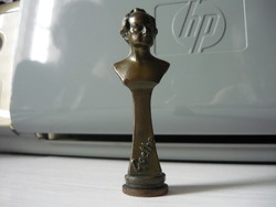 Antik bronz Goethe mellszobor,8cm