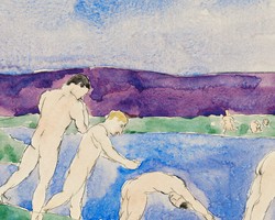 Tizenkét meztelen fiú a strandon" (1914) - Charles Demuth alkotása