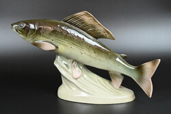 Royal dux porcelain trout statue, figure