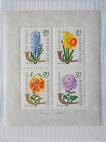 1963. Stamp Day (36.) - Flower (ii.) Block ** (1,000 HUF)