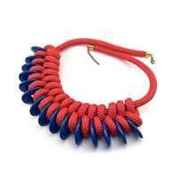 Red-blue paracord necklace