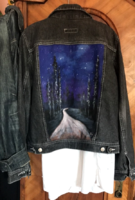 Hand painted denim jacket - jacket with painting