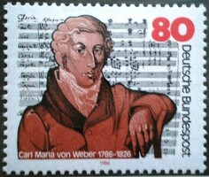 N1284 / Németország 1986 Carl Maria von Weber zeneszerző bélyeg postatiszta
