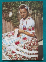 Kalocsa folk costume, postage-paid postcard
