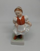 Bodrogkeresztúr porcelain folk dance girl is 