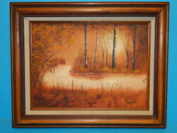 An excellent smaller frame with an external size of 32x40 cm and a gift painting