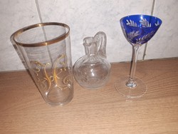 3 pieces of old glass in one