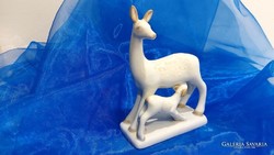 Russian Polonne porcelain deer with its kid.