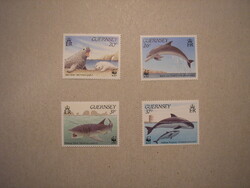 Guernsey - Fauna,  WWF, tengeri emlősök, halak 1990