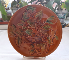 Retro cherry majolica plate