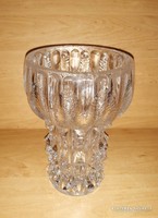 Heavy thick glass vase - almost 3 kg, 22 cm high (w)