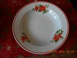 Zsolnay poinsettia pattern deep plate