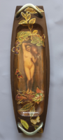 Art Nouveau wooden tray, metal handle, negotiable