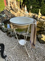 Washing Basin Set with Enamel Washbasin, Nostalgic Rural Style