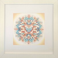 Love mandala: the cradle of love - silk wall picture