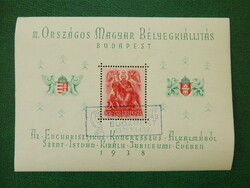 1938. Orbék block, stamped, with occasional stamp (-o- 6,000,-)