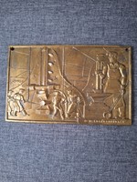 Bronze plaque of Matthias forge in Rákos for sale
