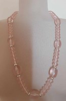 Retro pink plastic necklace