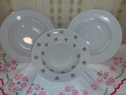 Alföldi deep plates with rare decor, (small rose)