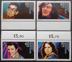 N1360-3sz / Németország 1988 Ifjúságért : Híres énekesek bélyegsor postatiszta ívszéli közte összegz