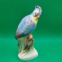 Rare collector Bodrogkeresztúr ceramic parrot figurine