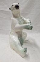 Large beautifully painted porcelain polar bear figure in perfect condition 23 cm
