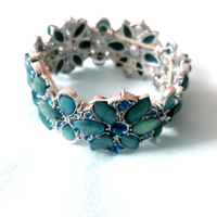Green, turquoise-green bijou bracelet, fashion jewelry bangle