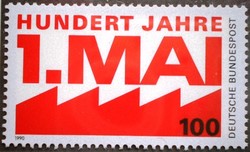 N1459 / Németország 1990 100 éves a munka napja , Május 1. bélyeg postatiszta