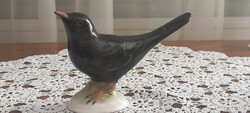 Black thrush ceramic bird
