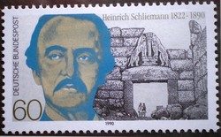 N1480 / Németország 1990 Heinrich Schiliemann régész bélyeg postatiszta