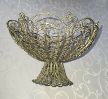 Meticulous handwork, silver-plated filigree centerpiece, offering