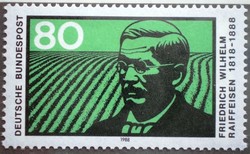 N1358 / Németország 1988 Friedrich Wilhelm Raiffeisen takarékpénztár alapító bélyeg postatiszta