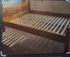 Solid wood bed frame (140×200) with bed frame