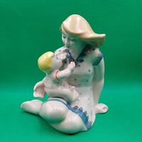 Polish porcelain figure of mother and child