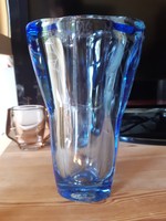 Aquamarine blue czech sklo union frantisek vízner glass vase