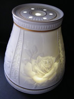 Retró litofán rózsás PMP porcelán lámpabúra