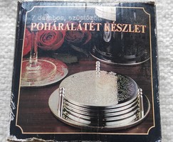 Reader's Digest Retro 7db-os ezüstözött pohár alátét készlet