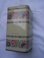 Old spice box - painted metal with hinged lid. Nice condition for its age