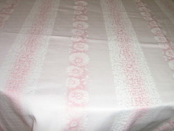 Beautiful pink huge damask tablecloth