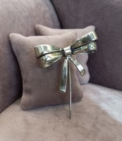 Antique silver scarf pin bow