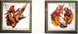 N1442-3 / Germany 1989 Christmas stamp series postal clearance