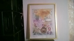 Kondor Lajos Görög regék +hozzáillő keret 42x32 cm fassimile